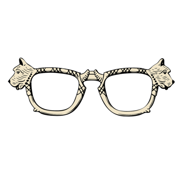 卡通手绘豹子眼镜
