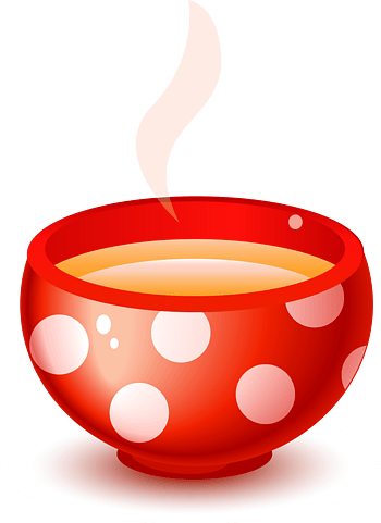 汤碗3d红色矢量图