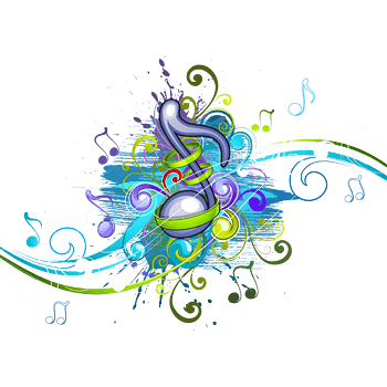 音符五线谱背景矢量素材