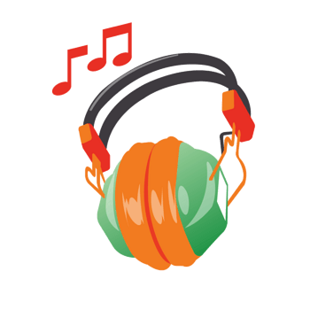 黄色时尚卡通音乐耳麦