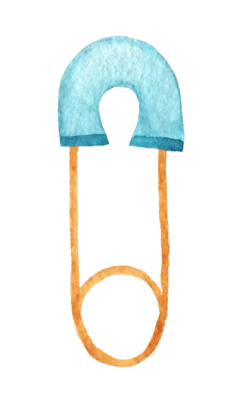 蓝色水彩曲别针