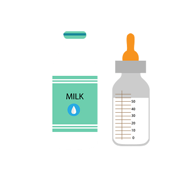 矢量彩色牛奶奶瓶
