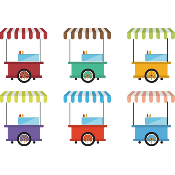 彩色手绘卡通流动售货车