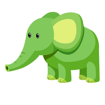 绿色大象卡通模型
