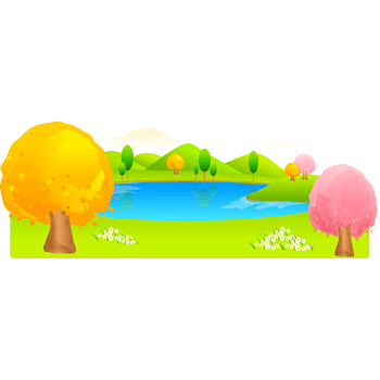 春天小湖背景矢量