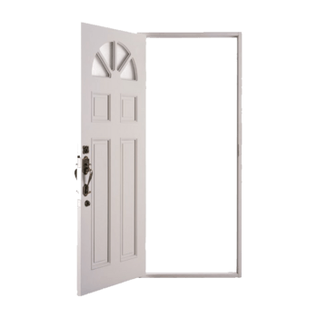 白色开着的单扇门