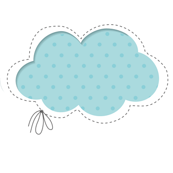 卡通云朵对话框边框