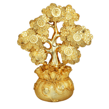 金色摇钱树png元素素材图片下载-万素网