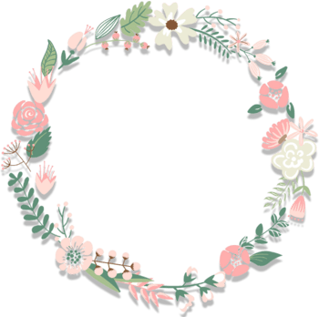 卡通手绘树叶花环