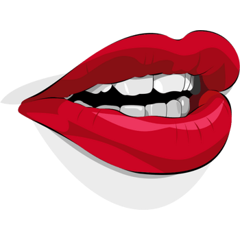 卡通红色嘴唇