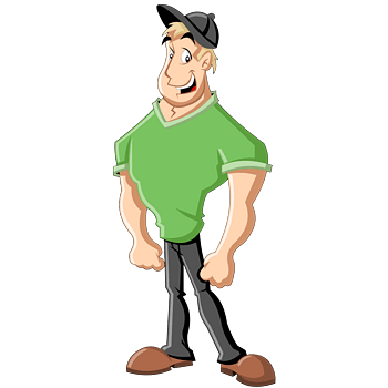 卡通手绘健壮小伙子素材