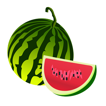 矢量图绿皮花纹西瓜