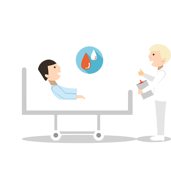 矢量卡通图案病房中医生问诊