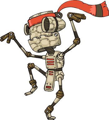 卡通复古功夫机器人