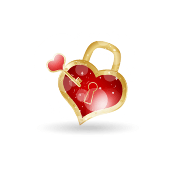 红色发光精致同心锁矢量素材