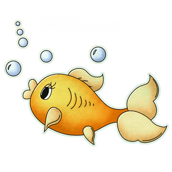 小金鱼吐泡泡图片卡通图片