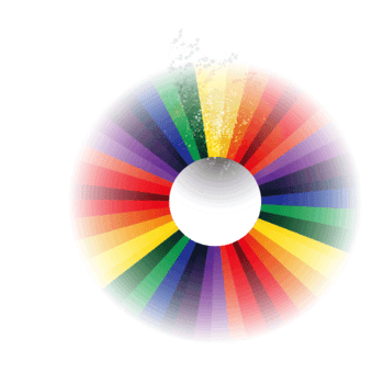 彩虹色 圆盘 放射状