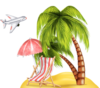 卡通手绘海南岛