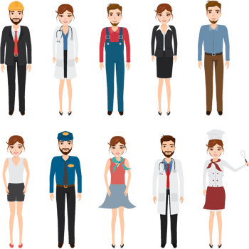 卡通化各类职业人士高清免扣素材