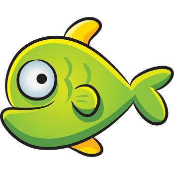 卡通手绘绿色鱼类