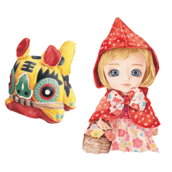 布娃娃色彩画素材图片