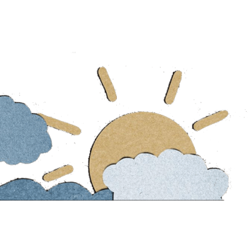 纸版画太阳云朵天空