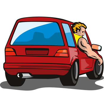 矢量手绘开车的人