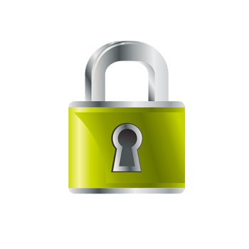 手绘绿色锁头图案