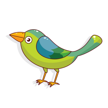 五彩卡通小鸟