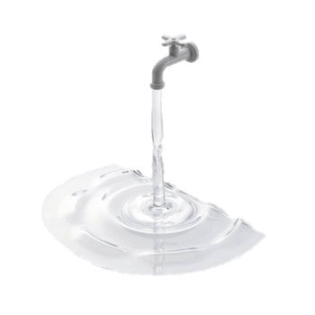 水龙头流下一滩水