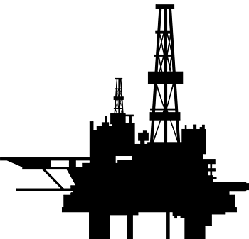 矢量石油砖井台剪影7