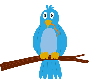 可爱蓝色小鸟卡通