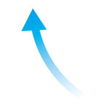 蓝色上升曲线箭头