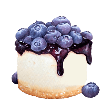 卡通蓝莓蛋糕