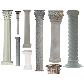 白色欧式复古罗马柱柱子