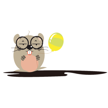 卡通戴眼镜的老鼠