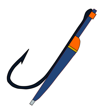 蓝色的卡通长钩子