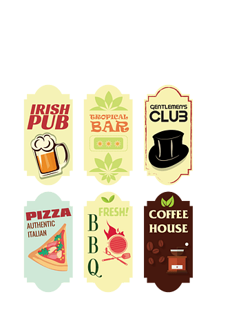 矢量彩色夏季饮料挂签六款集合