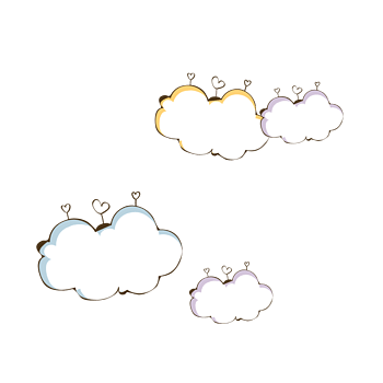 卡通手绘云朵png元素素材图片下载-万素网