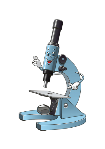 手绘卡通显微镜