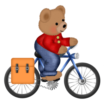卡通小熊骑车