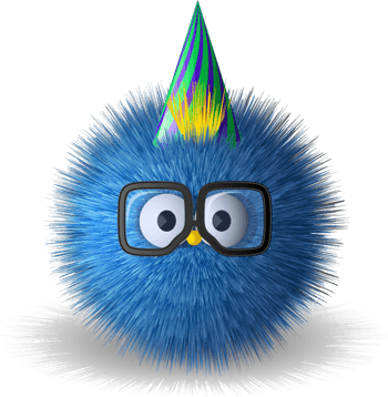 蓝色毛球png矢量素材