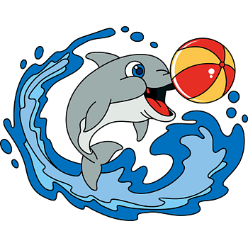 海豚的简笔画顶球图片