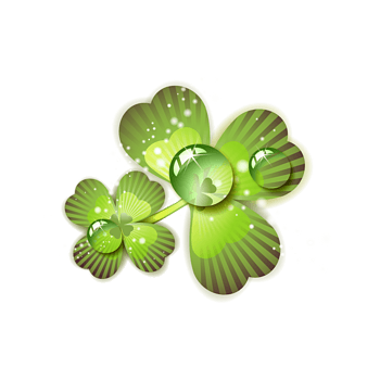 春天清新四叶草树叶水珠露珠