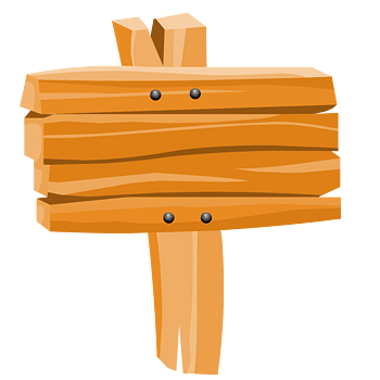 卡通路标指示牌