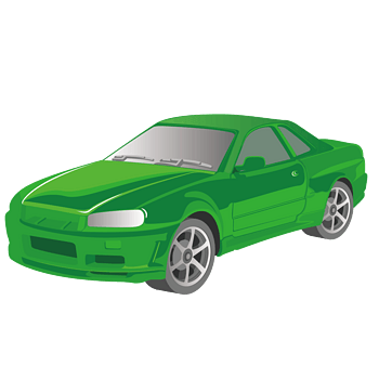 矢量绿色卡通汽车轿车