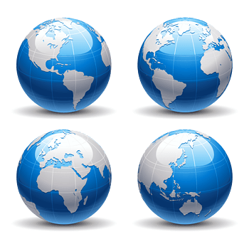 蓝色地球矢量图
