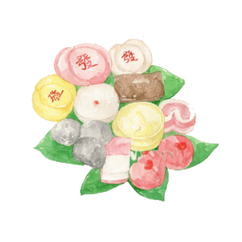 糕团小点手绘画素材图片