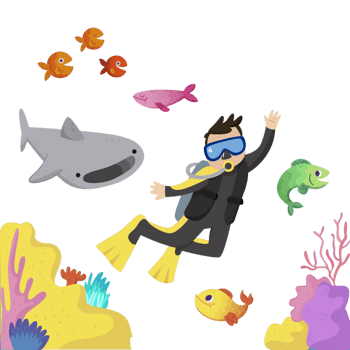 潜水员剪影png元素素材图片下载-万素网