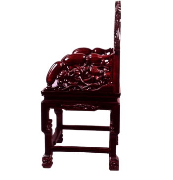 中式太师椅木雕白色坐垫椅子免抠元素图片